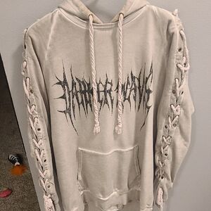 Graphic Lace-Up Hoodie